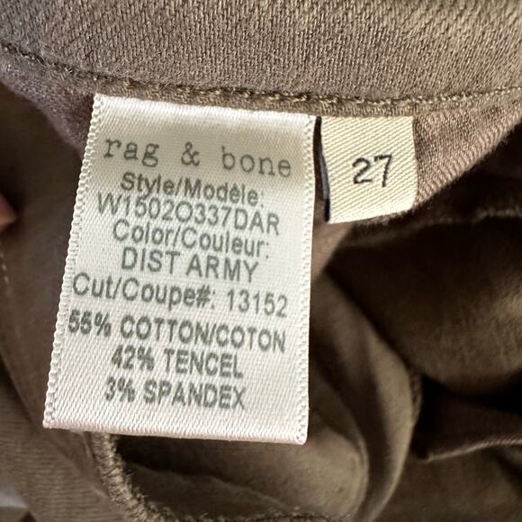 Rag & Bone Skinny Jeans Dist Army Green Stretch Denim - Picture 10 of 10